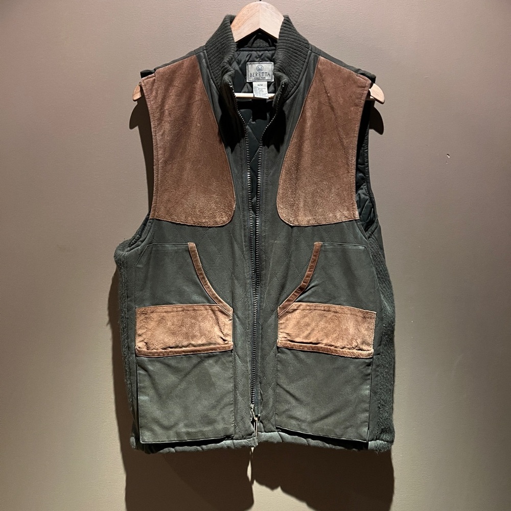 Men's Olive and Tan Outdoor Vest